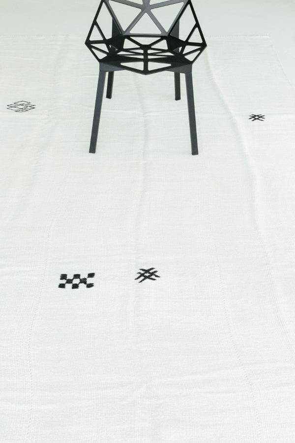 Vintage Anatolian Turkish Flat Weave Kilim - flat-weave kilim, hand-knotted in Turkey - overhead flat lay view [#36]