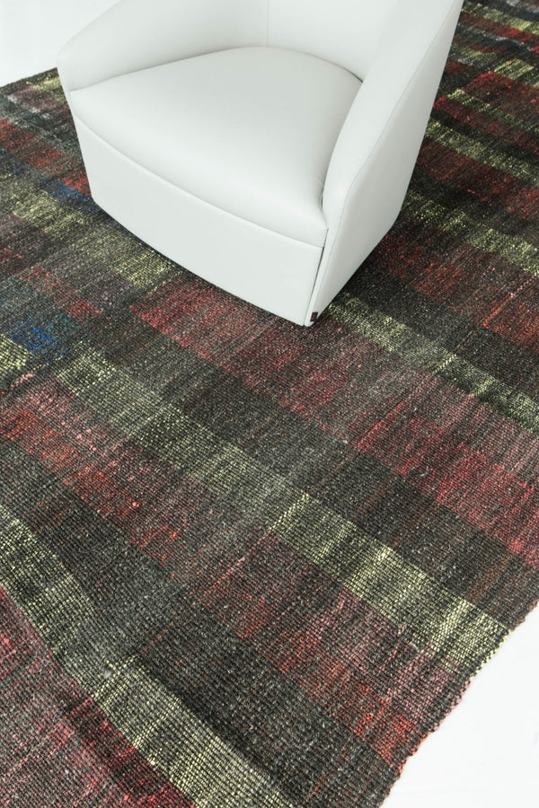 Turkish Tisse Kilim Flat Weave Rug - flat-weave kilim, hand-knotted in Turkey - detailed border and fringe [#20]