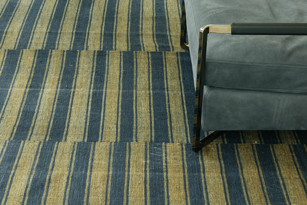 Turkish Tisse Kilim Flat Weave Rug - flat-weave kilim, hand-knotted in Turkey - styled in room setting [#15]