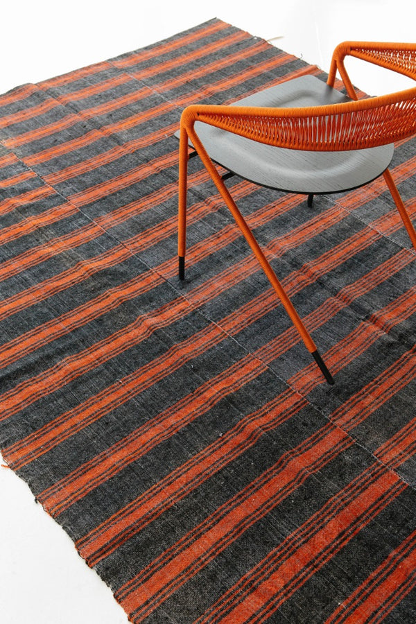 Turkish Tisse Kilim Flat Weave Rug - flat-weave kilim, hand-knotted in Turkey - styled in room setting [#16]