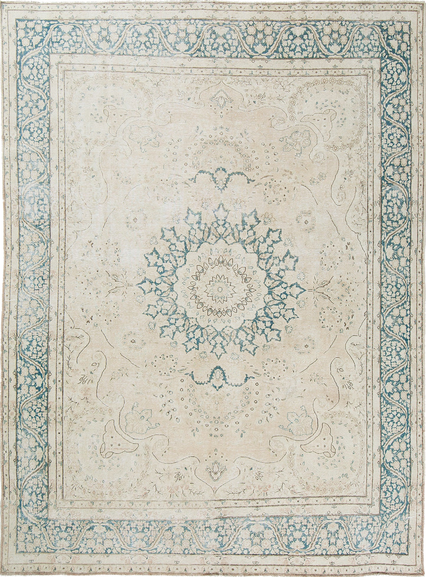 Vintage Kerman Distressed Rug