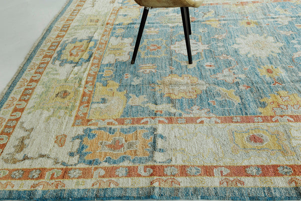 Turkish Oushak Revival - hand-knotted in Turkey - full length showing color variation [#2]