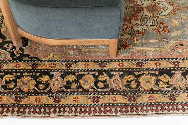 Vintage Turkish Anatolian Rug - hand-knotted in Turkey - overhead flat lay view [#16]