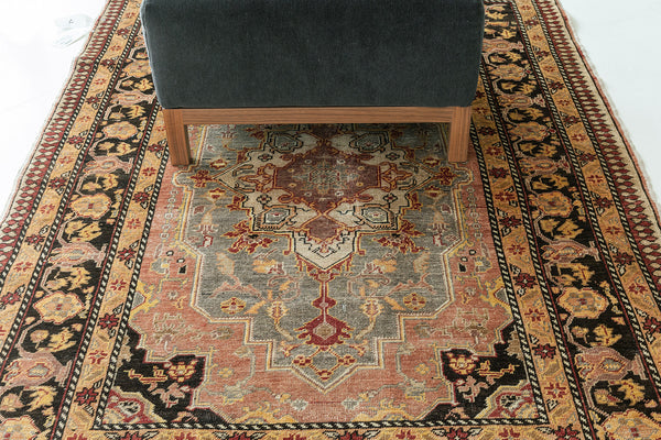 Vintage Turkish Anatolian Rug - hand-knotted in Turkey - detailed border and fringe [#16]