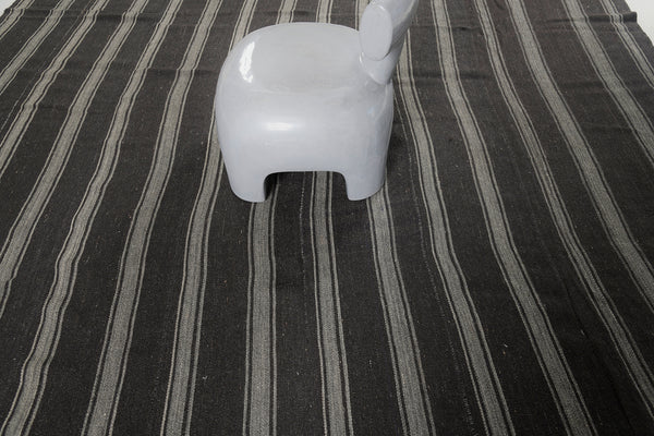 Vintage Anatolian Turkish Flat Weave Kilim - flat-weave kilim, hand-knotted in Turkey - styled in room setting [#29]