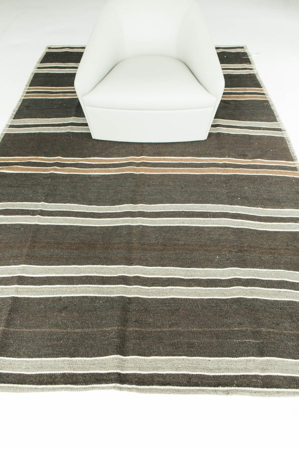 Vintage Anatolian Turkish Flat Weave Kilim - flat-weave kilim, hand-knotted in Turkey - styled in room setting [#31]