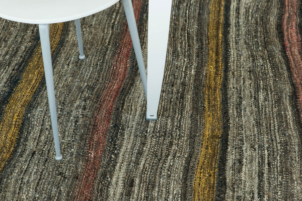 Vintage Anatolian Turkish Flat Weave Kilim - flat-weave kilim, hand-knotted in Turkey - overhead flat lay view [#22]