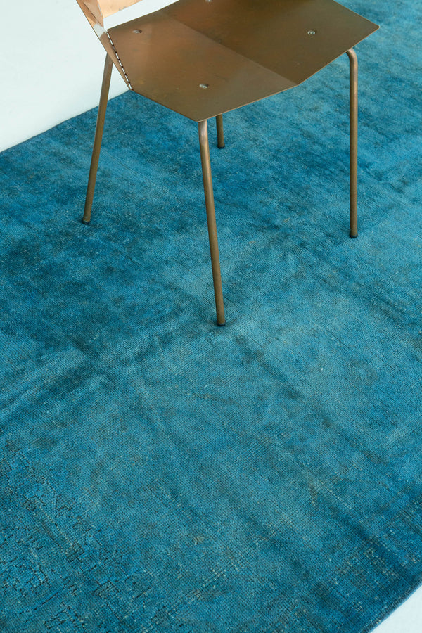 Overdyed Vintage Turkish Anatolian Rug - hand-knotted in Turkey - close-up of weave texture and pile [#15]