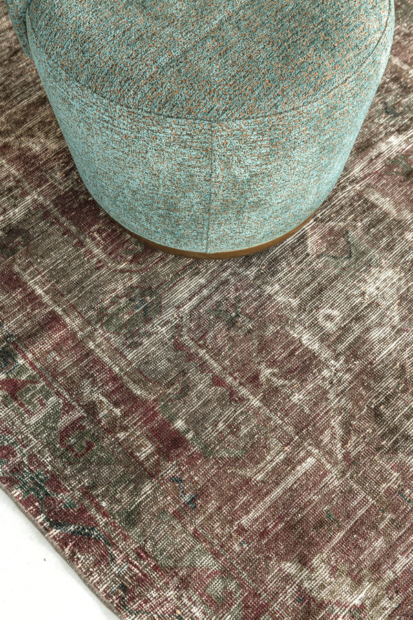 Vintage Turkish Anatolian - hand-knotted in Turkey - overhead flat lay view [#12]