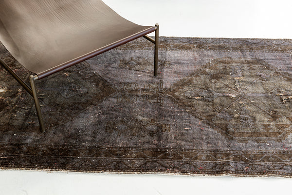 Overdyed Vintage Turkish Anatolian Runner - hand-knotted in Turkey - overhead flat lay view [#3]