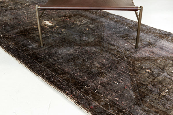 Overdyed Vintage Turkish Anatolian Runner - hand-knotted in Turkey - detailed border and fringe [#3]