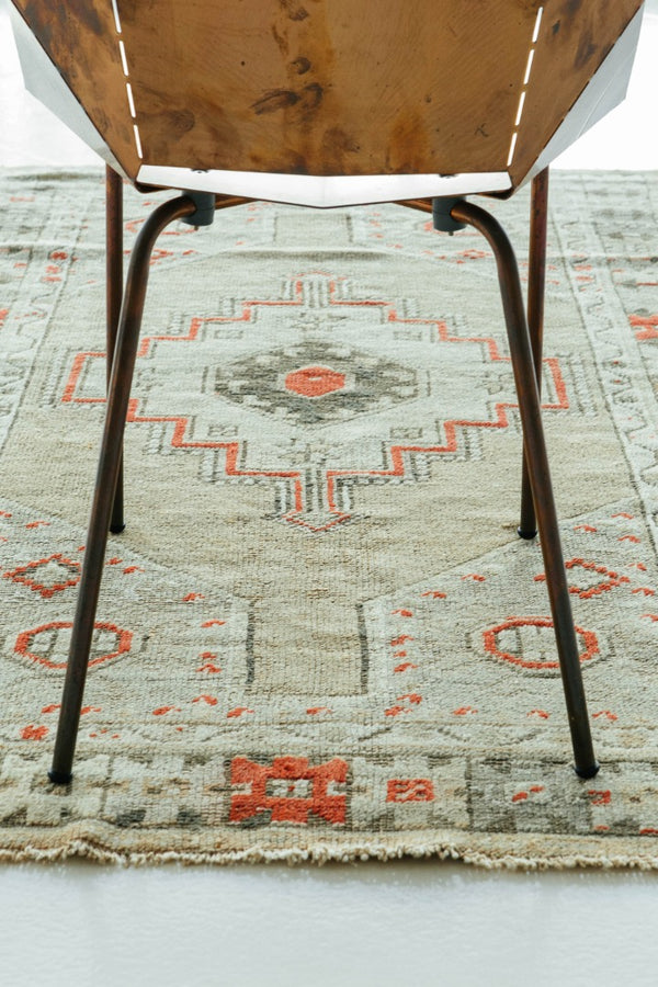 Antique Turkish Oushak Rug - hand-knotted in Turkey - full length showing color variation [#3]