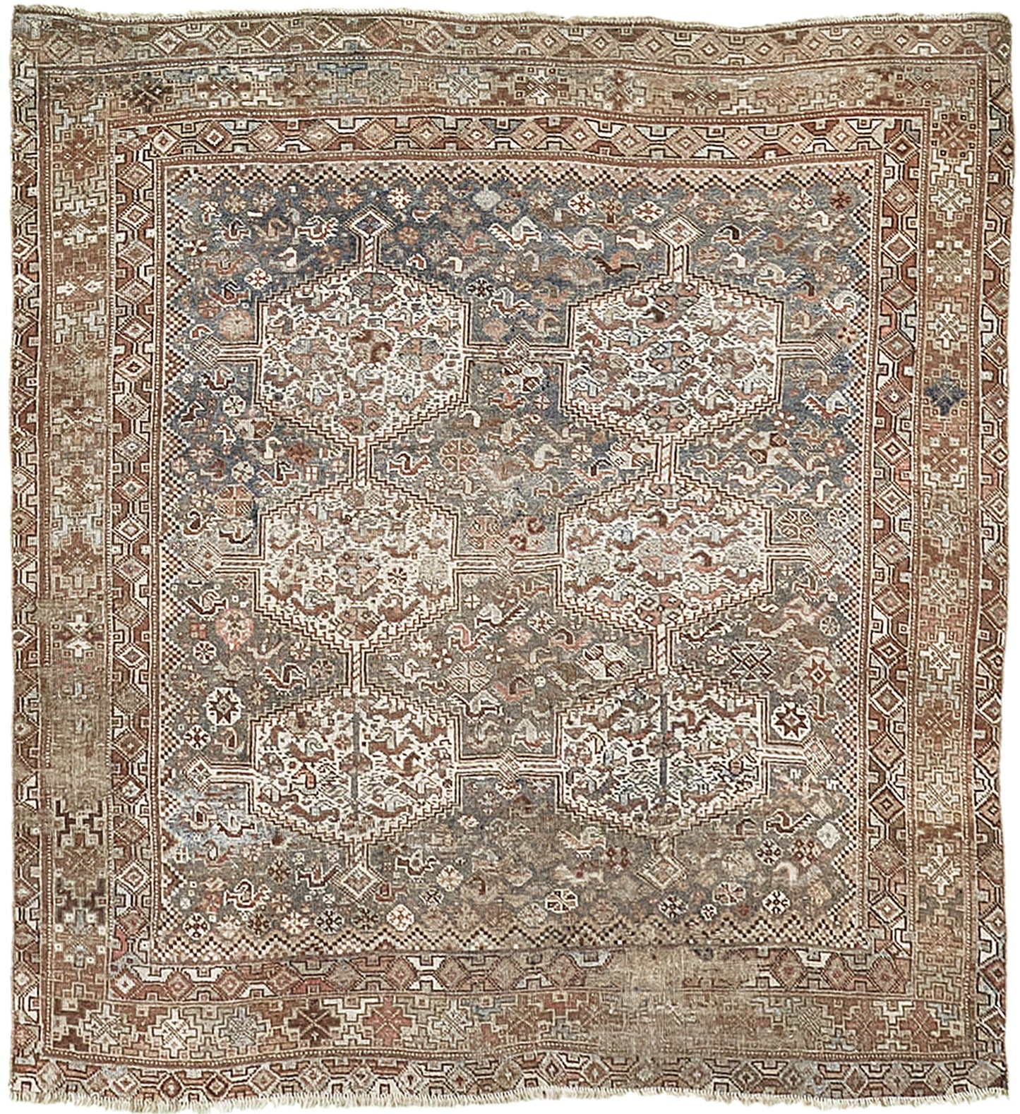 Persian Rug 579 Antique Persian Ghashghaei Square Rug 28436