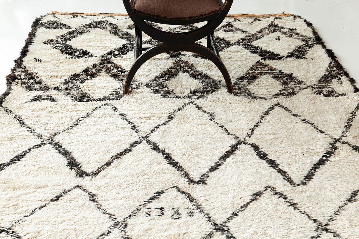 28785 - 6' 3" x 10' 6" - Vintage Moroccan Beni Ourain Tribe Berber Rug ...
