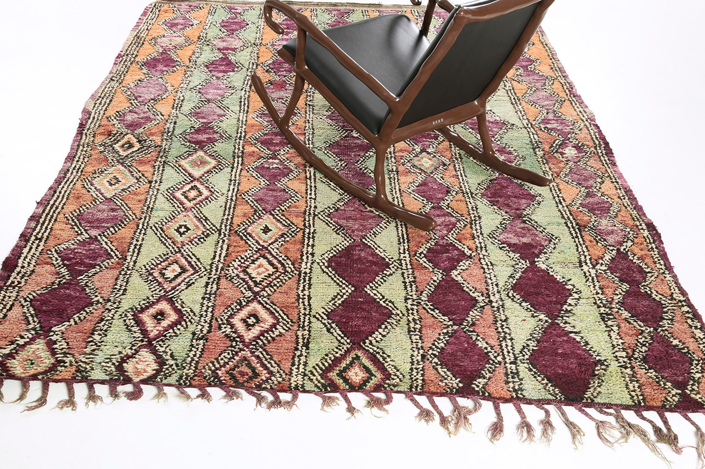 Modern Rug Image 13102 Vintage Moroccan Beni Ourain Tribe Rug