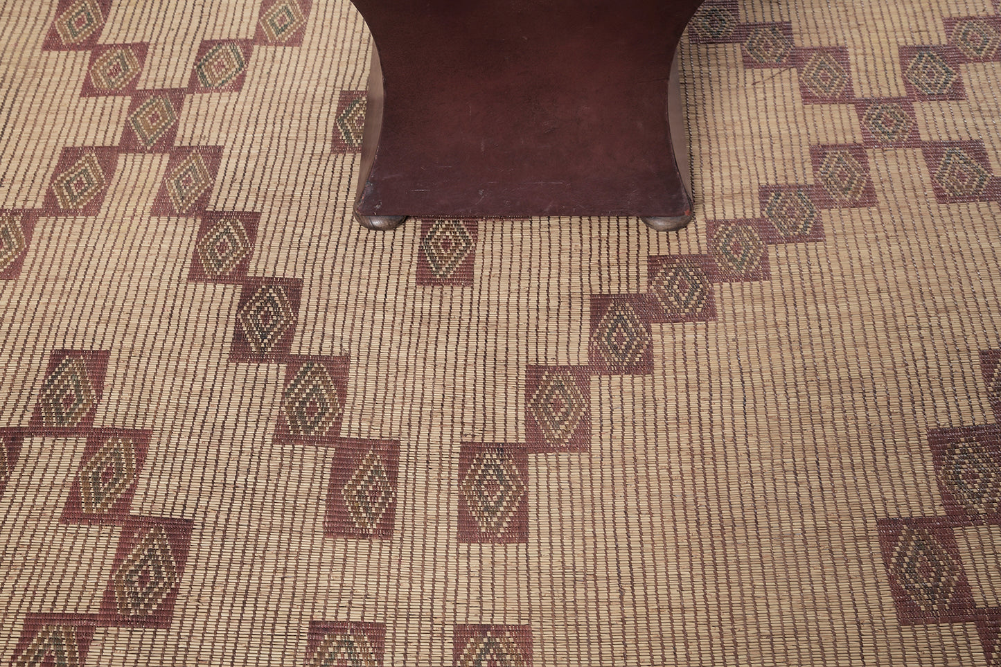 Vintage African Tuareg Mat - African handwoven - overhead flat lay view [#34]