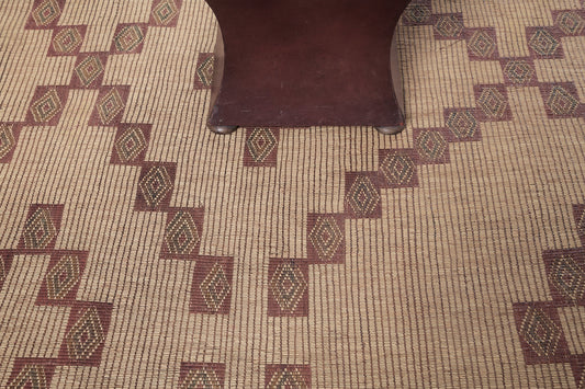 Vintage African Tuareg Mat - African handwoven - overhead flat lay view [#34]