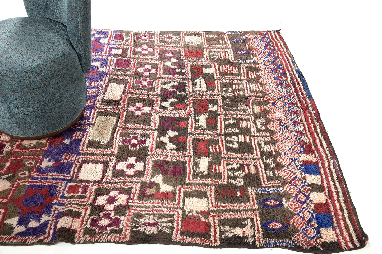 Vintage Moroccan Ourain Tribe Rug