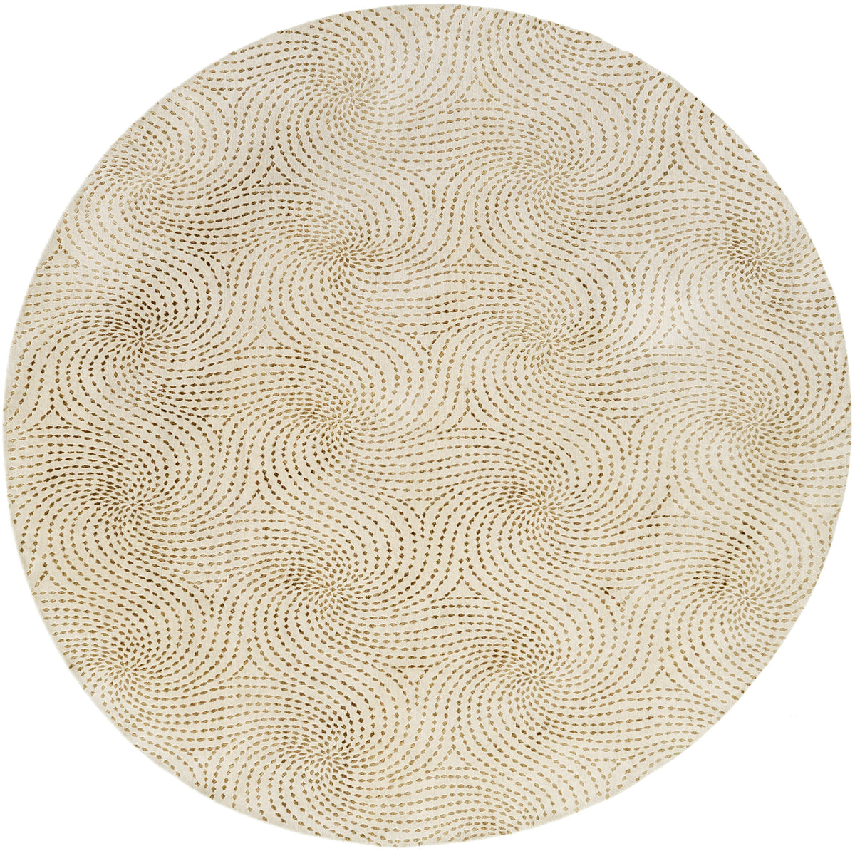 Modern Nepalese Round Rug - one-of-a-kind handmade area rug