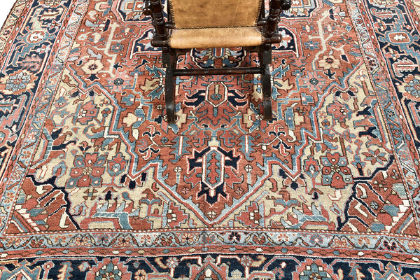 Persian Rug 3418 Vintage Persian Heriz Rug Serapi Style lt124-18