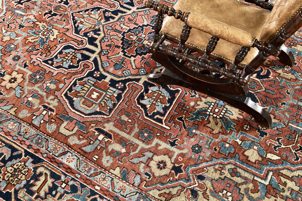 Persian Rug 3419 Vintage Persian Heriz Rug Serapi Style lt124-18