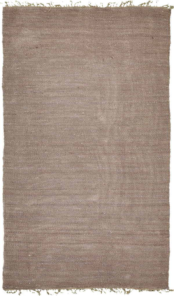 Hemp Sand Flatweave, Loam Collection, Gray Horse - detailed border and fringe [#3]