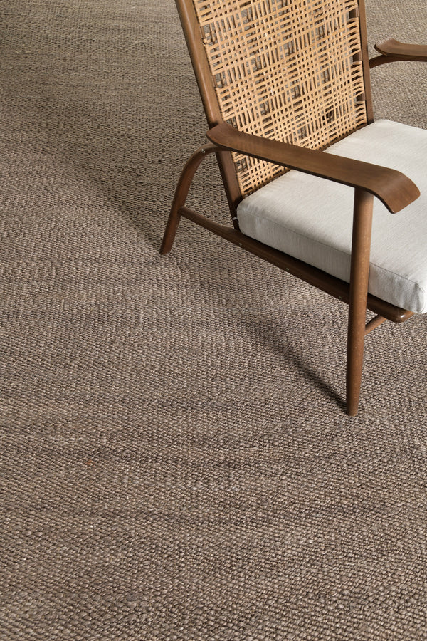 Hemp Sand Flatweave, Loam Collection, Gray Horse - close-up of weave texture and pile [#3]