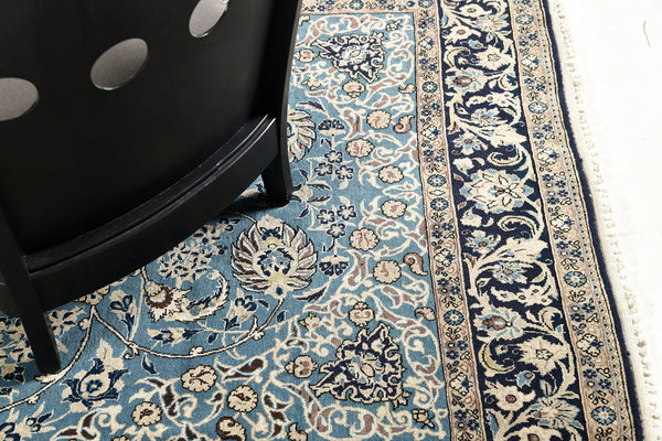 Persian Rug 3038 Persian Qum Rug Wool with Silk Flower