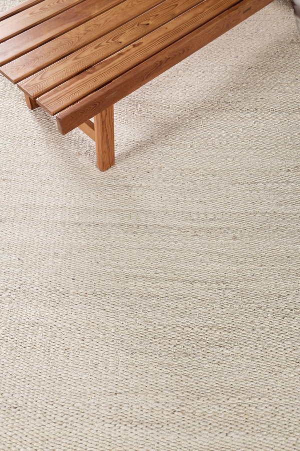 Hemp Sand Flatweave, Loam Collection, White Shell - overhead flat lay view [#3]