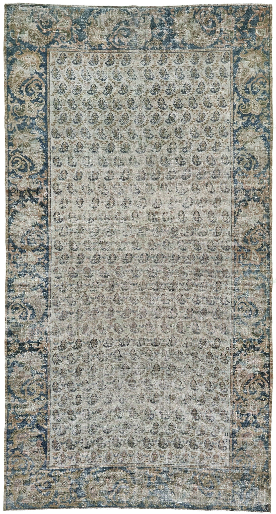 Antique Persian Malayer Bote Rug Paisley Design 51301