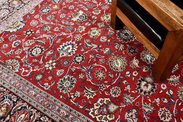 Persian Rug 3635 Vintage Persian Kashan 52602