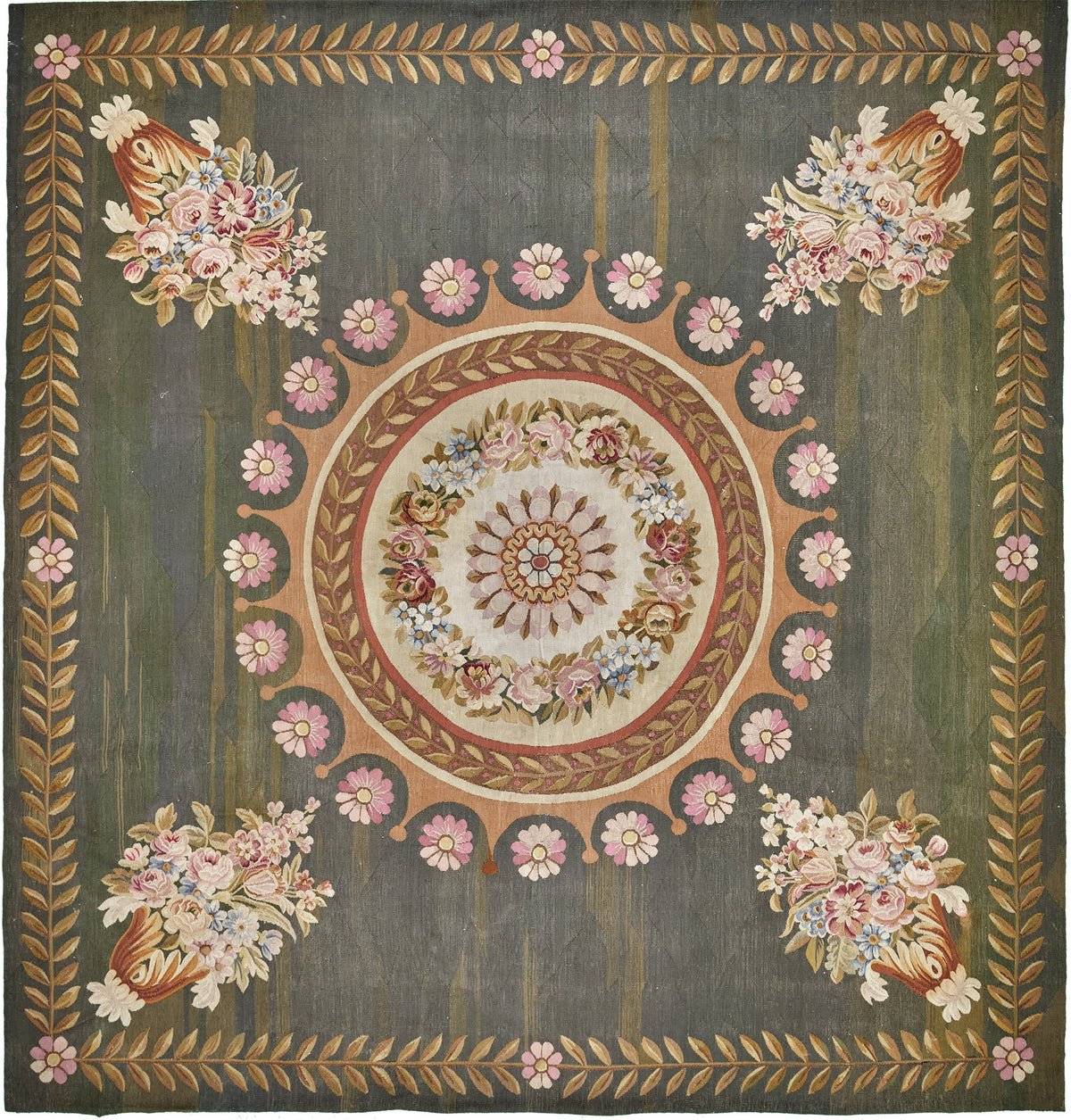 Antique French Empire Aubusson - French hand-woven - one-of-a-kind handmade area rug