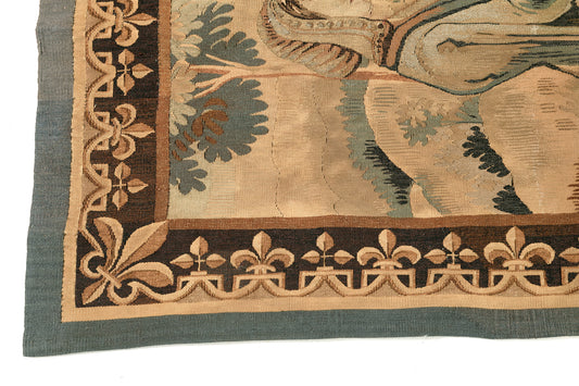 1800's Antique Square English Tapestry