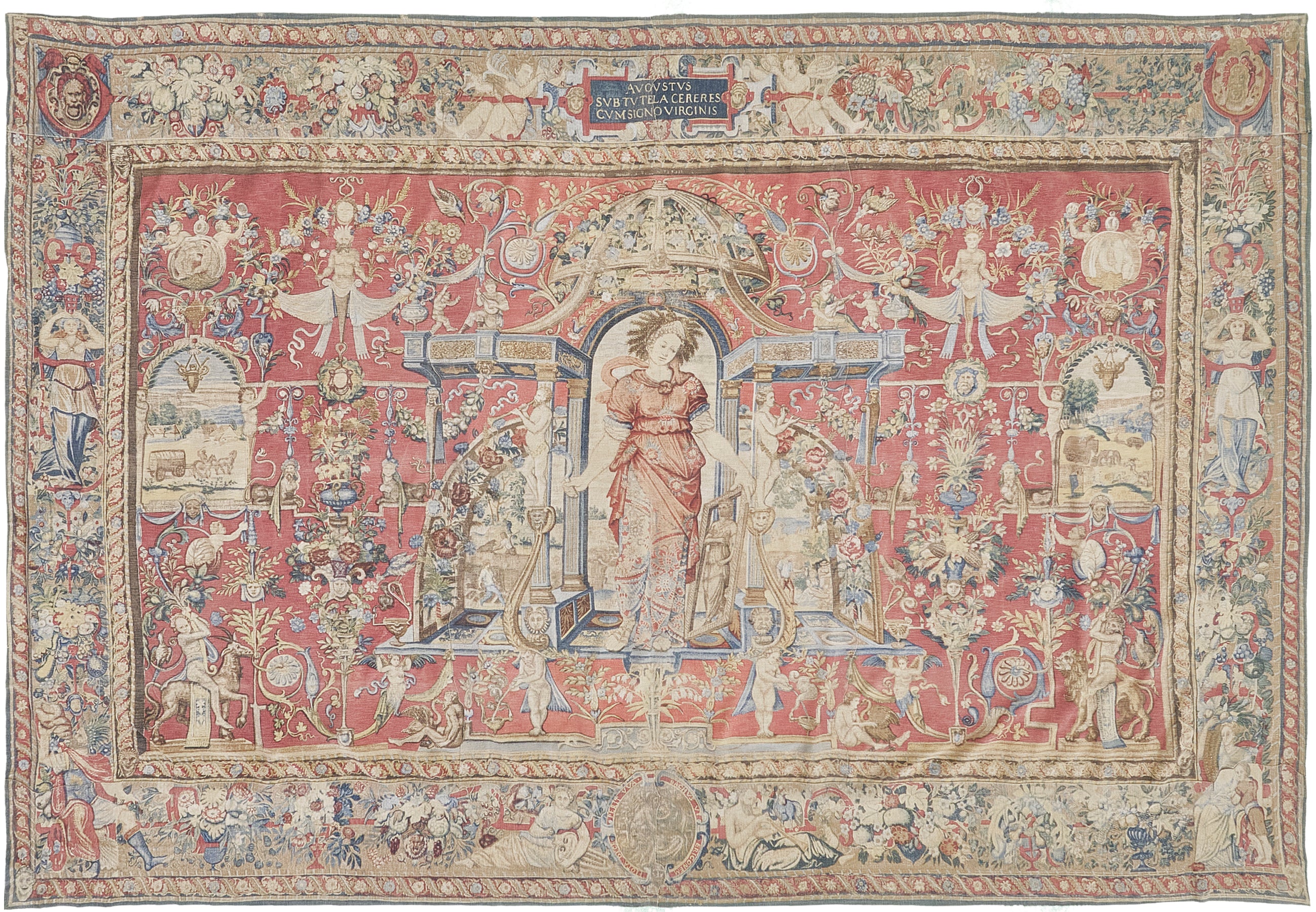 Vintage French Tapestry - hand-woven tapestry, French hand-woven - one-of-a-kind handmade area rug