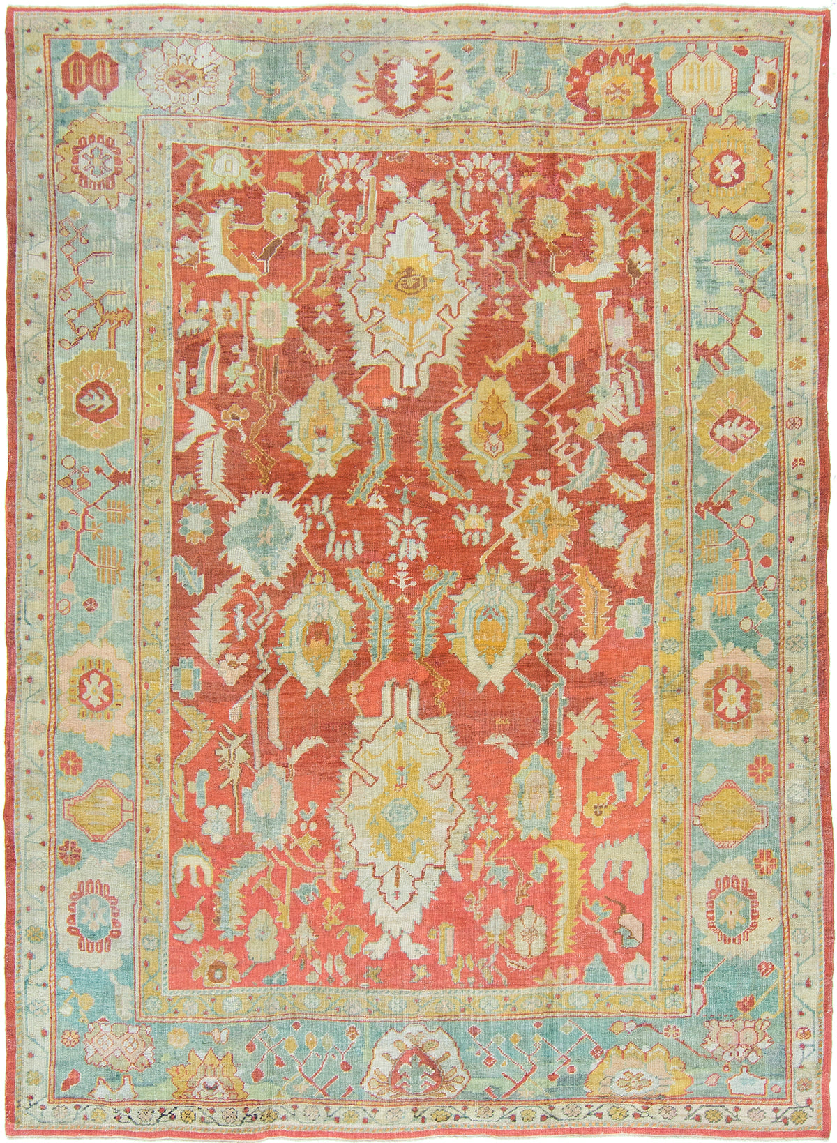 Antique Turkish Oushak Rug - hand-knotted in Turkey - one-of-a-kind handmade area rug [#9]
