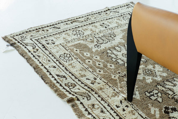 Antique Turkish Oushak Rug - hand-knotted in Turkey - styled in room setting [#14]