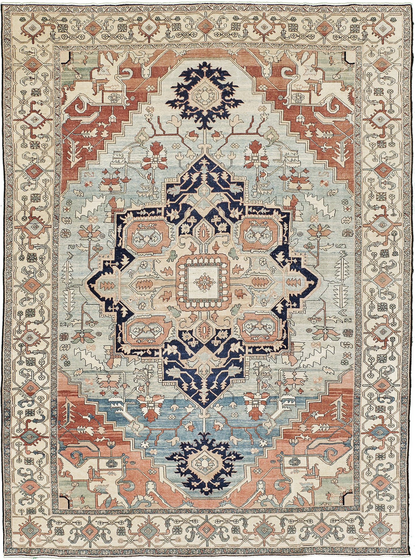 Persian Rug 3442 Vintage Persian Heriz Serapi Style Rug 57537