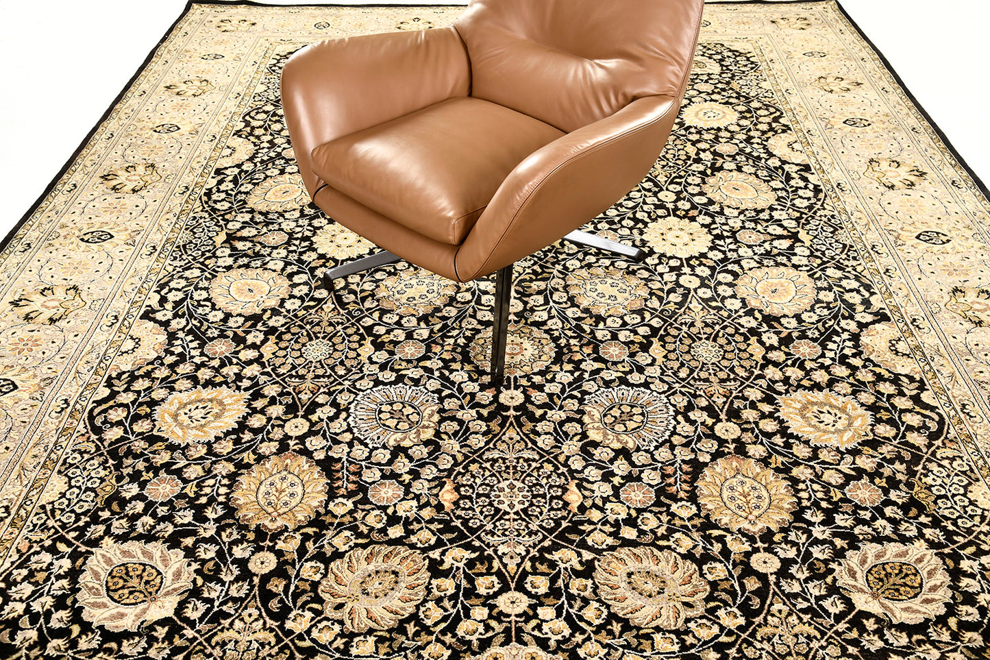 Fine Natural Dye Tabriz Allover Design Rug