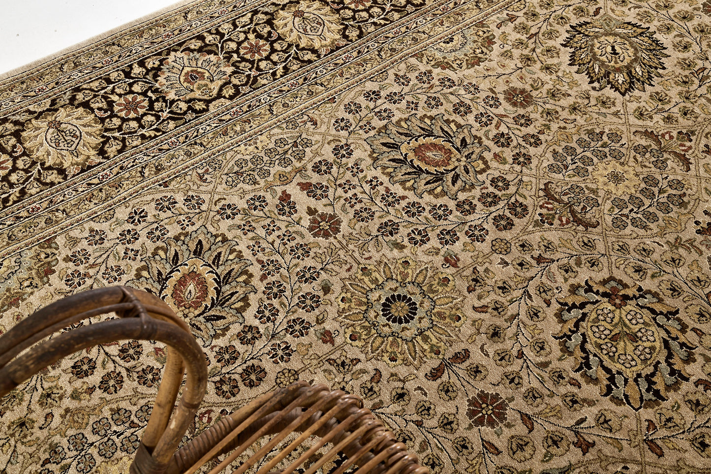 Natural Dye Tabriz Hajijalili Allover Design Rug