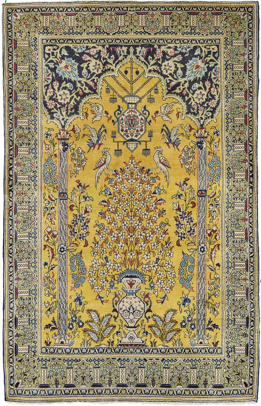 Persian Rug 4075 Vintage Persian Qum Rug 58461