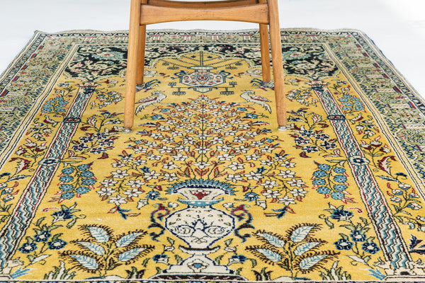 Persian Rug 4078 Vintage Persian Qum Rug 58461