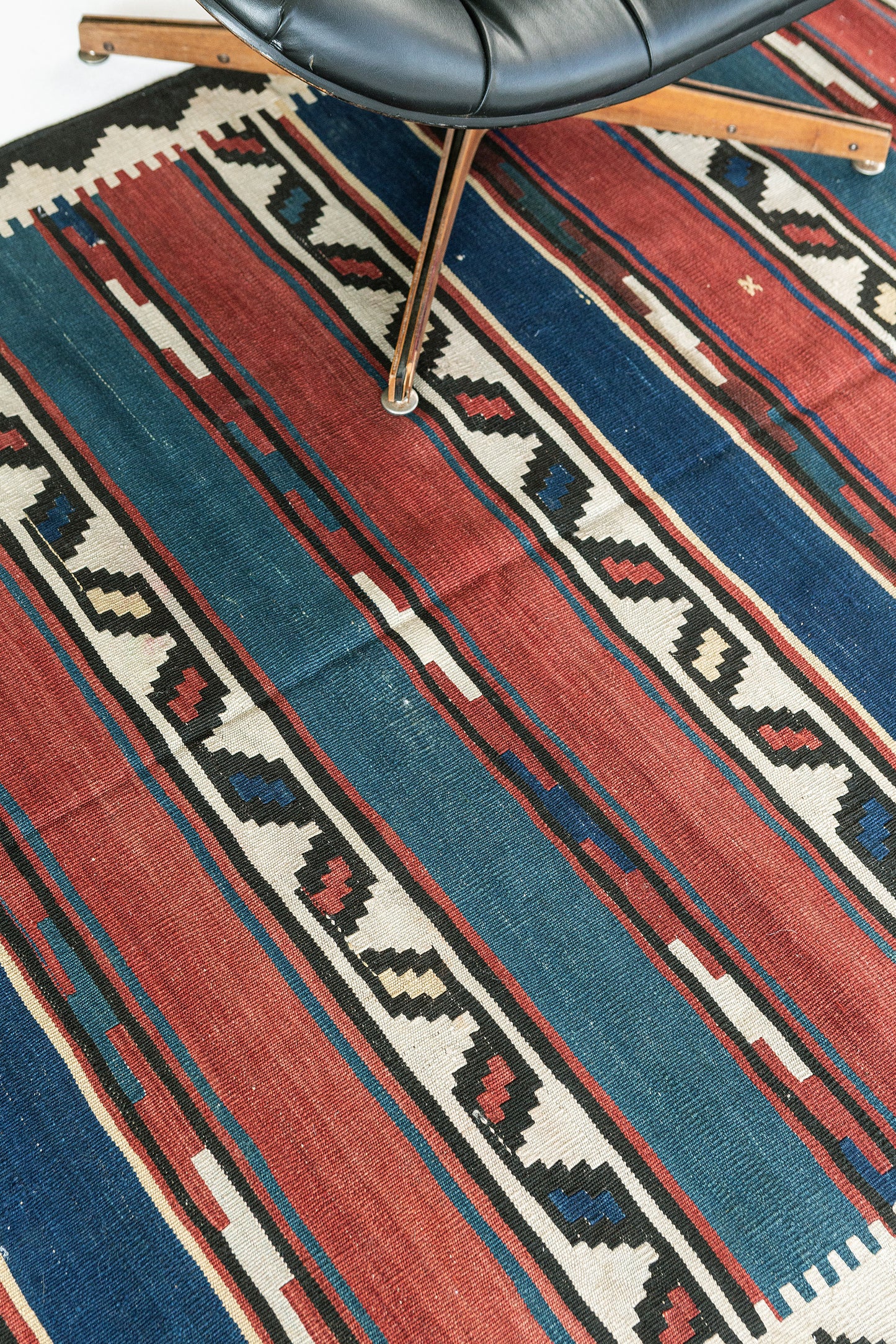 Vintage Caucasian Tribal Shirvan Kilim Rug