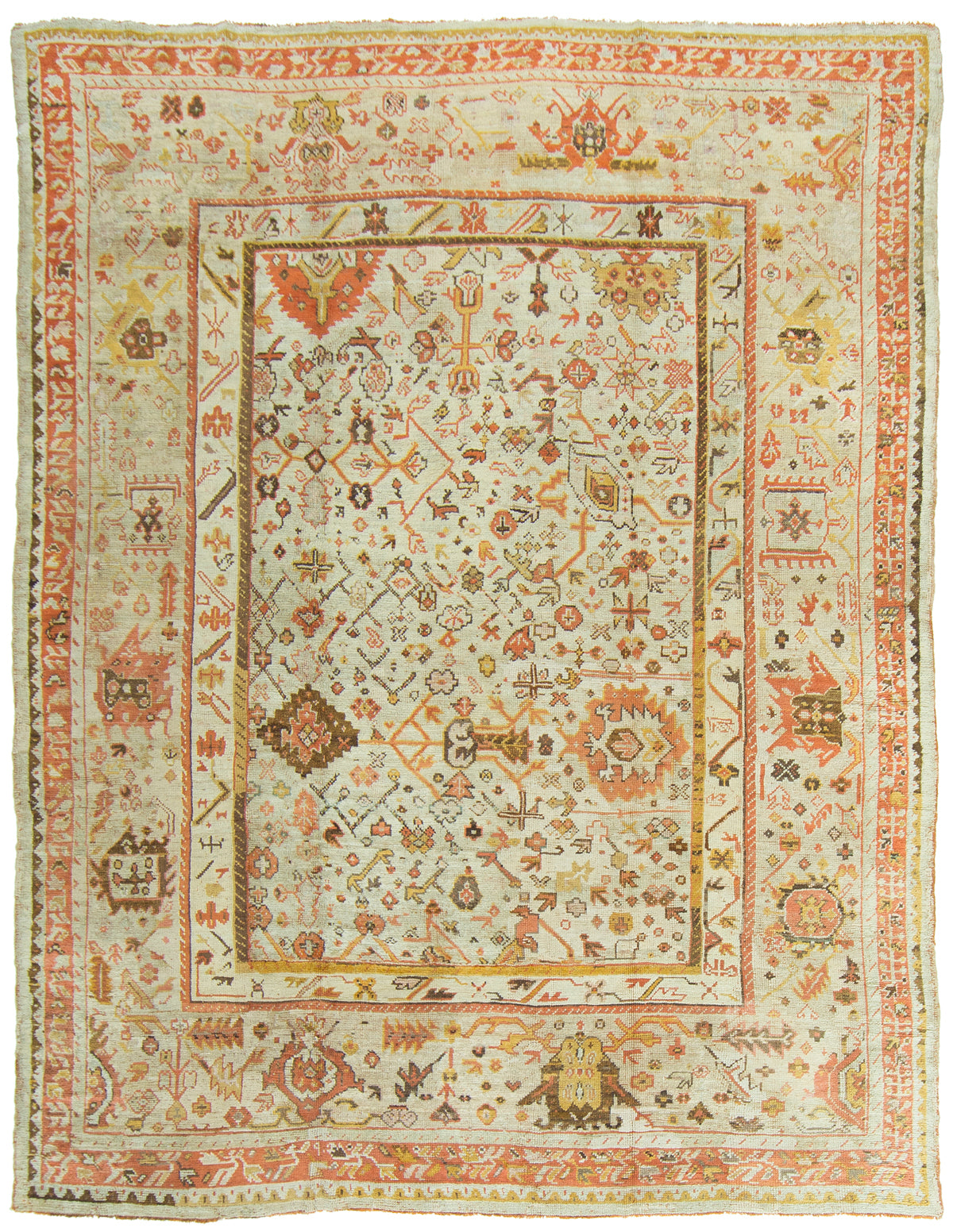 Antique Turkish Oushak Rug - hand-knotted in Turkey - one-of-a-kind handmade area rug [#8]