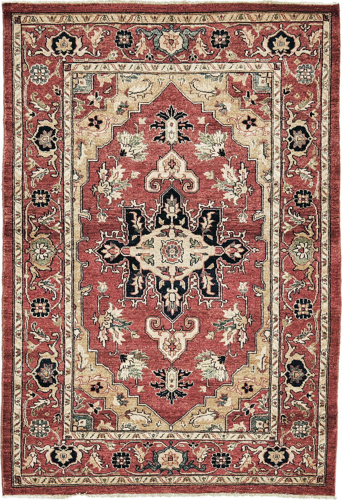 Vegetable Dye Serapi Design Revival Rug One of a kind - artisan revival weave - one-of-a-kind handmade area rug