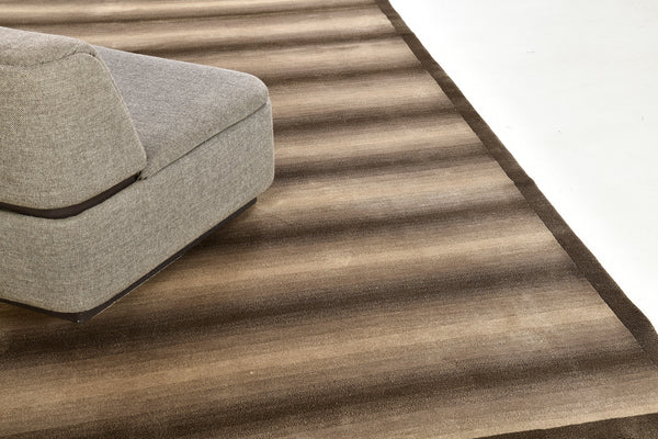 Nepalese Modern Design Rug Wool and Silk - pure silk - styled in room setting [#2]