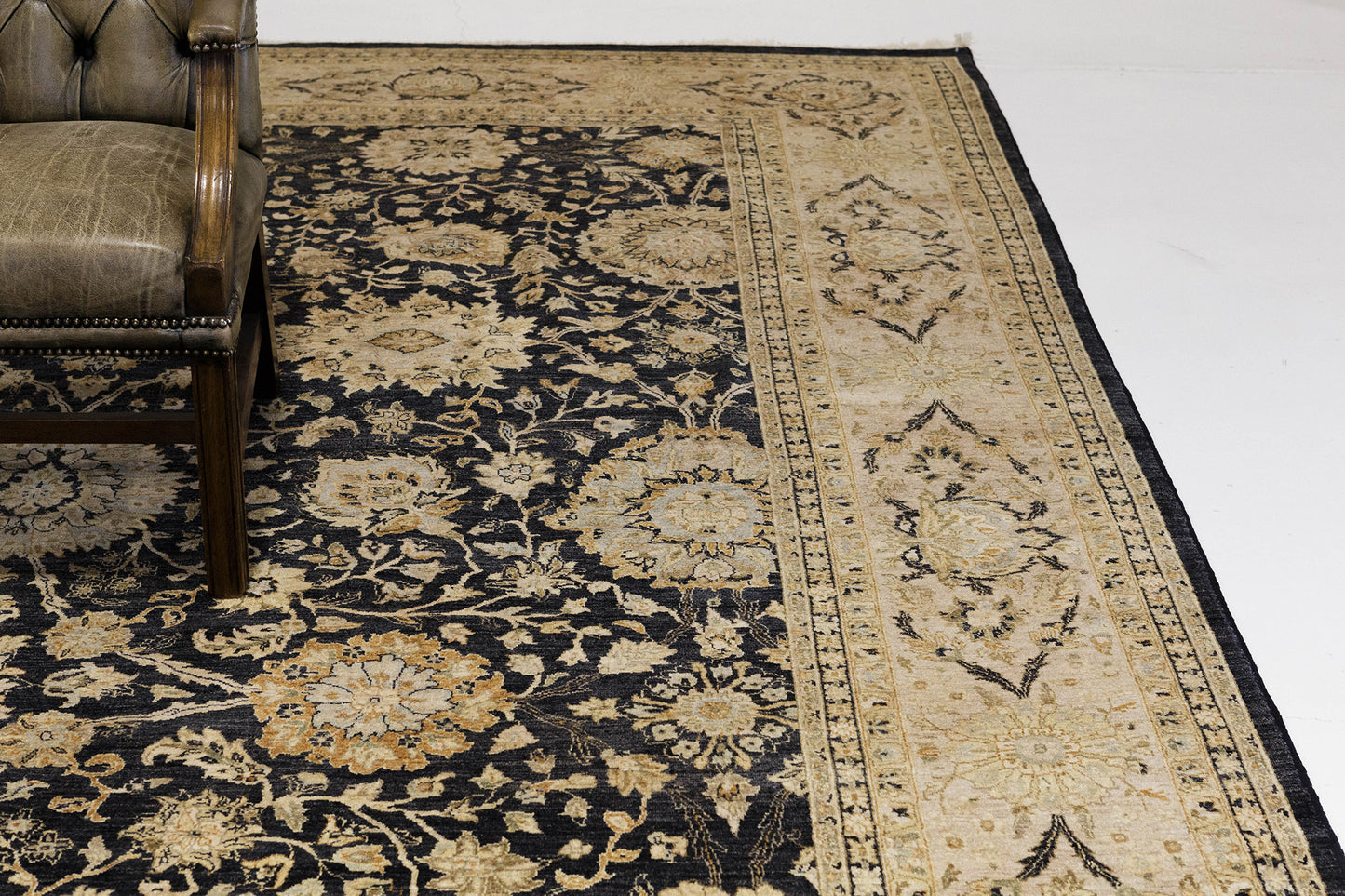 Natural Dye Tabriz Hajijalili Allover Design Rug
