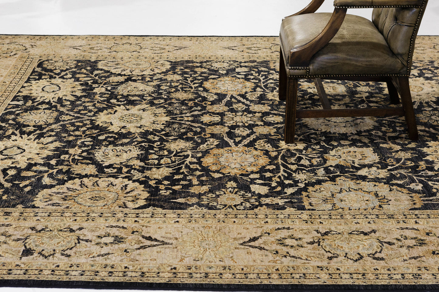 Natural Dye Tabriz Hajijalili Allover Design Rug