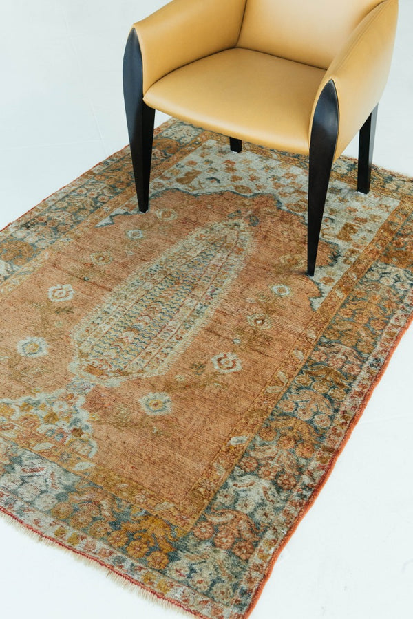 Antique Turkish Oushak - hand-knotted in Turkey - detailed border and fringe [#7]