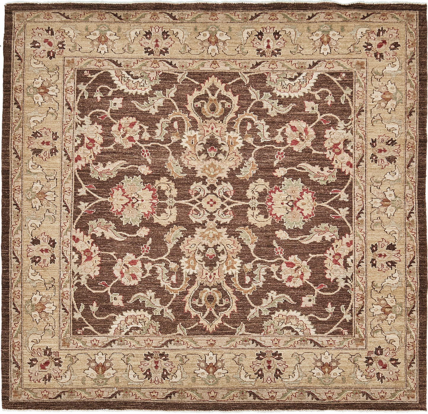 Natural Dye Sultanabad Revival Square Rug