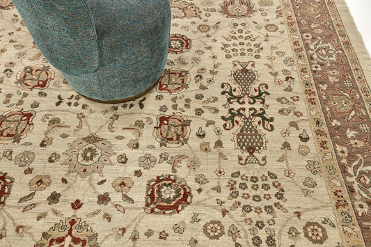 Natural Dye Sultanabad  Design Rug Divine Square Rug